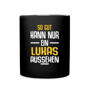 Lukas Vorname Name Geburtstag - Tasse einfarbig - Schwarz - Vorne