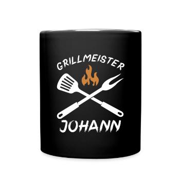 Grillmeister Johann - Tasse einfarbig - Schwarz - Vorne