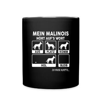 Malinois Hund Dog Hundehalter - Tasse einfarbig - Schwarz - Vorne
