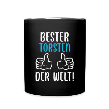 Torsten Vorname Name Geburtstag - Tasse einfarbig - Schwarz - Vorne