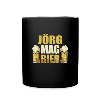 Jörg mag Bier Name Geburtstag - Tasse einfarbig - Schwarz - Vorne
