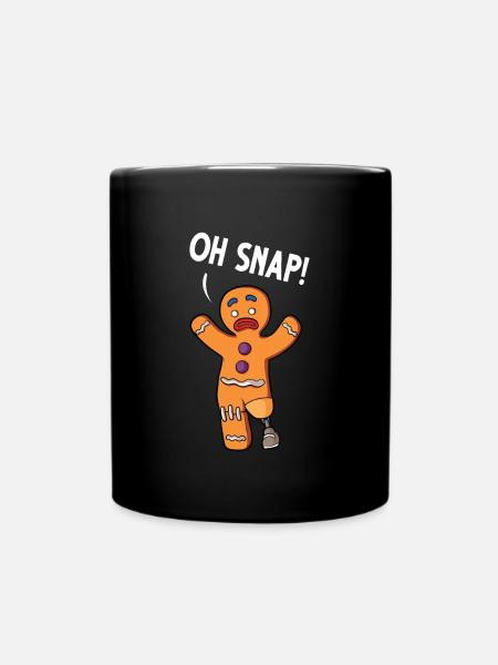 Leg surgery wheelchair lost leg - Full Colour Mug - black