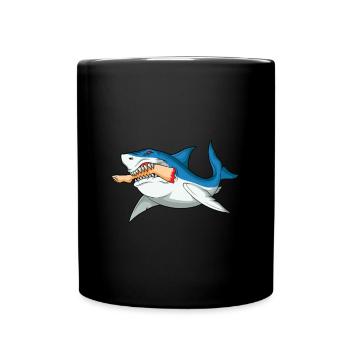 Leg surgery wheelchair lost leg - Full Colour Mug - black - Front