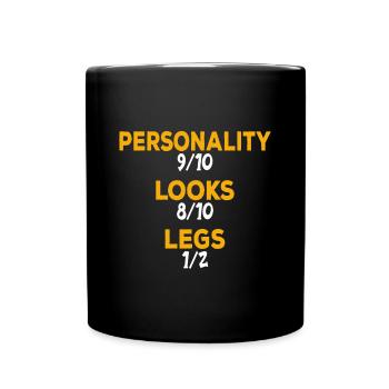 Leg surgery wheelchair lost leg - Full Colour Mug - black - Front