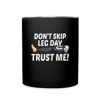 Leg surgery wheelchair lost leg - Full Colour Mug - black - Front