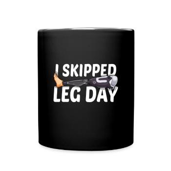 Leg surgery wheelchair lost leg - Full Colour Mug - black - Front