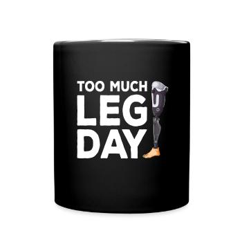 Leg surgery wheelchair lost leg - Full Colour Mug - black - Front