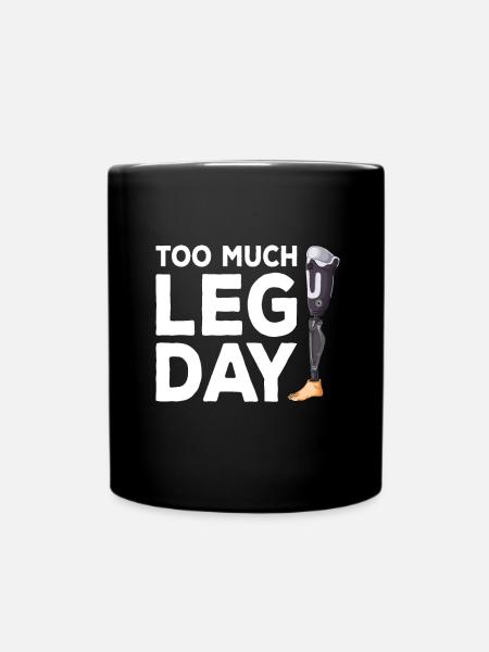 Chirurgie de la jambe en fauteuil roulant jambe perdue - Mug uni - noir