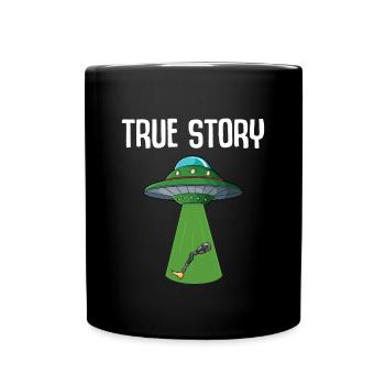 Leg surgery wheelchair lost leg - Full Colour Mug - black - Front