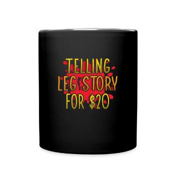 Leg surgery wheelchair lost leg - Full Colour Mug - black - Front