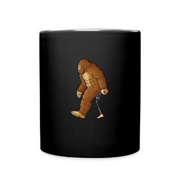Leg surgery wheelchair lost leg - Full Colour Mug - black - Front