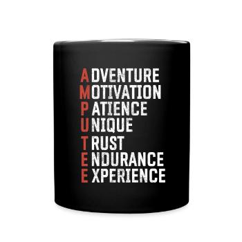 Leg surgery wheelchair lost leg - Full Colour Mug - black - Front