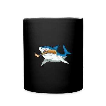 Leg surgery wheelchair lost leg - Full Colour Mug - black - Front