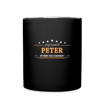 Professionell Peter Name Vorname - Tasse einfarbig - Schwarz - Vorne