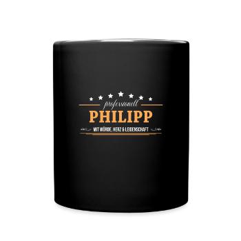 Professionell Philipp Name Vorname - Tasse einfarbig - Schwarz - Vorne