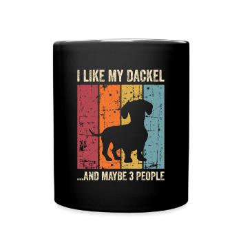 Doge teckel à poil dur Dog Propriétaire de chien - Mug uni - noir - Devant