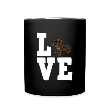 Doge teckel à poil dur Dog Propriétaire de chien - Mug uni - noir - Devant