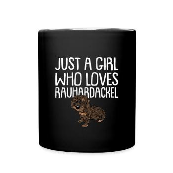 Doge teckel à poil dur Dog Propriétaire de chien - Mug uni - noir - Devant