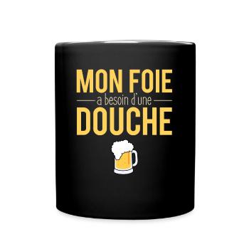 Mon Foie A Besoin D'une Douche Fêtard Alcool - Mug uni - noir - Devant