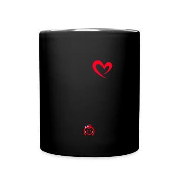 Pregnant Girl - Connected Hearts - Baby Bump - Full Colour Mug - black - Front