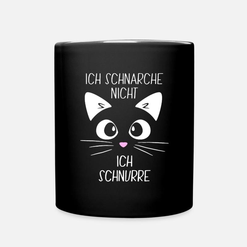 Schlafshirt - Ich schnarche nicht Ich schnurre - Tasse einfarbig - Schwarz