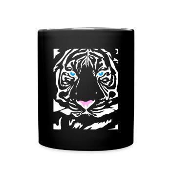 Siberian Tiger Cat Lion Lion Cougar Cat Wild - Full Colour Mug - black - Front
