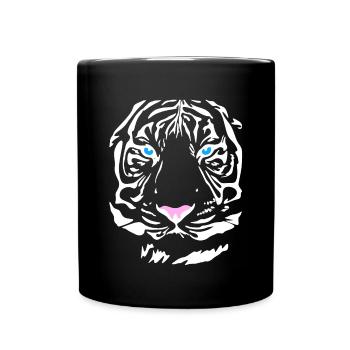 Siberian Tiger Design Cat Lion Lion Cat Wild - Full Colour Mug - black - Front