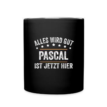 Pascal Vorname Name Geburtstag - Tasse einfarbig - Schwarz - Vorne