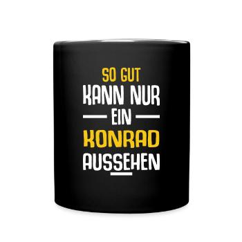 Konrad Vorname Name Geburtstag - Tasse einfarbig - Schwarz - Vorne