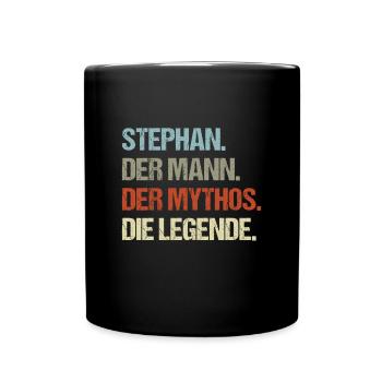 Stephan der Mann der Mythos die Legende - Tasse einfarbig - Schwarz - Vorne