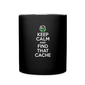 Geocaching - Keep Calm Find That Cache - Geocacher - Full Colour Mug - black - Front