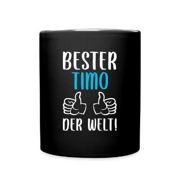 Timo Vorname Name Geburtstag - Tasse einfarbig - Schwarz - Vorne