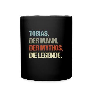 Tobias der Mann der Mythos die Legende - Tasse einfarbig - Schwarz - Vorne