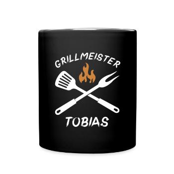 Grillmeister Tobias - Tasse einfarbig - Schwarz - Vorne