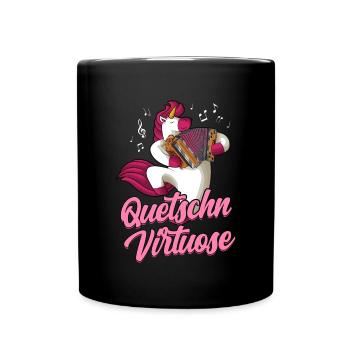 Steirische Harmonika Quetschn Ziachorgel - Tasse einfarbig - Schwarz - Vorne