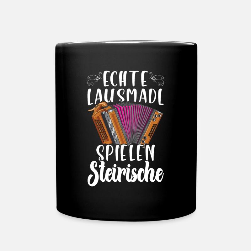 Steirische Harmonika Quetschn Ziachorgel - Tasse einfarbig - Schwarz