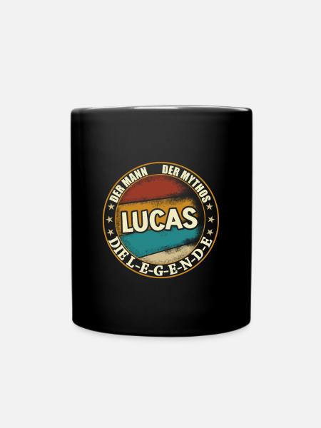 Lucas Vorname Name Geburtstag - Tasse einfarbig - Schwarz