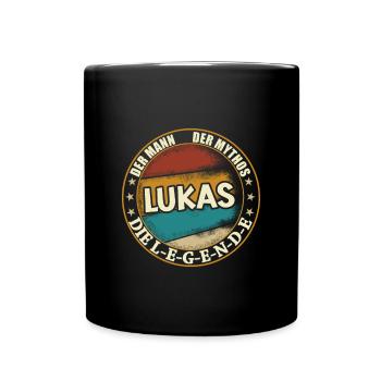 Lukas Vorname Name Geburtstag - Tasse einfarbig - Schwarz - Vorne
