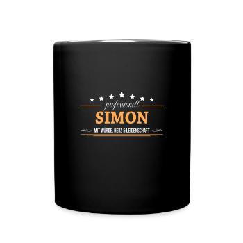 Professionell Simon Name Vorname - Tasse einfarbig - Schwarz - Vorne