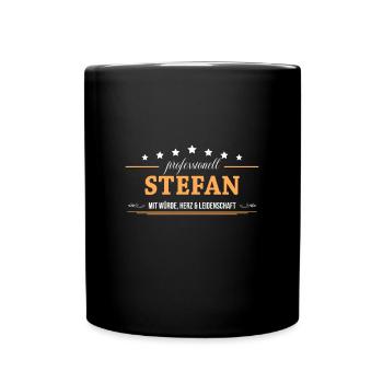 Professionell Stefan Name Vorname - Tasse einfarbig - Schwarz - Vorne