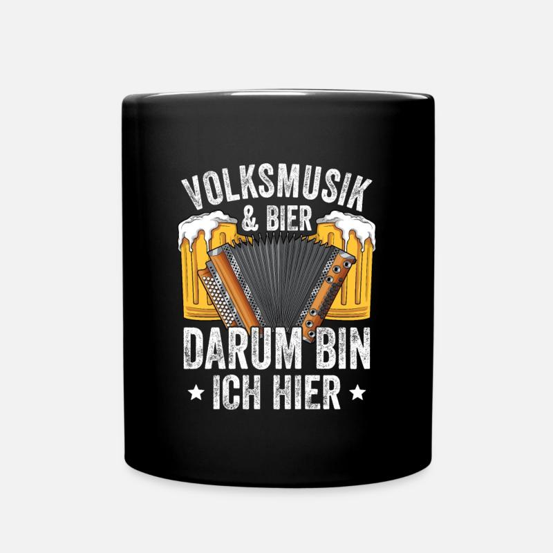 Steirische Harmonika Quetschn Ziachorgel - Tasse einfarbig - Schwarz