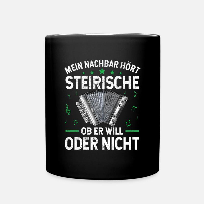 Steirische Harmonika Quetschn Ziachorgel - Tasse einfarbig - Schwarz