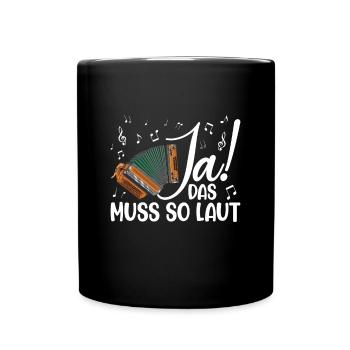 Steirische Harmonika Quetschn Ziachorgel - Tasse einfarbig - Schwarz - Vorne
