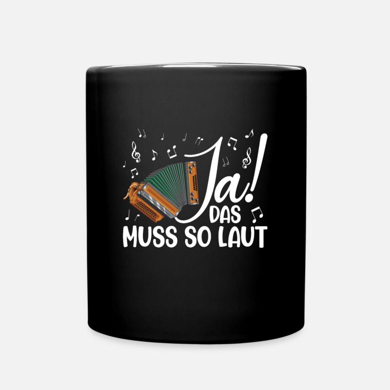 Steirische Harmonika Quetschn Ziachorgel - Tasse einfarbig - Schwarz