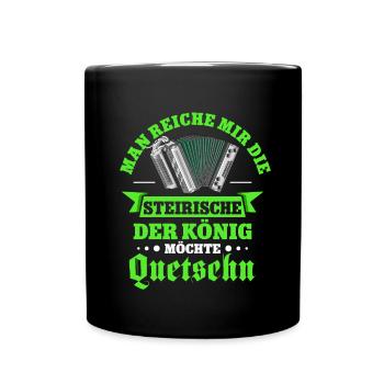 Steirische Harmonika Quetschn Ziachorgel - Tasse einfarbig - Schwarz - Vorne