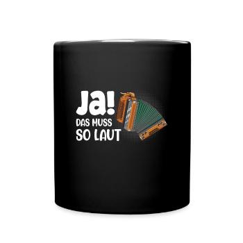 Steirische Harmonika Quetschn Ziachorgel - Tasse einfarbig - Schwarz - Vorne