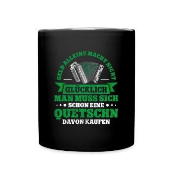 Steirische Harmonika Quetschn Ziachorgel - Tasse einfarbig - Schwarz - Vorne