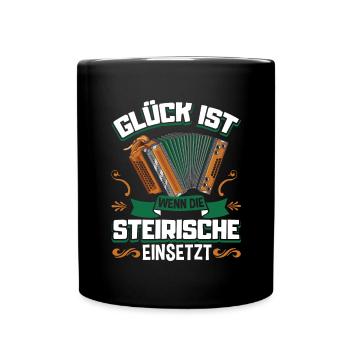 Steirische Harmonika Quetschn Ziachorgel - Tasse einfarbig - Schwarz - Vorne
