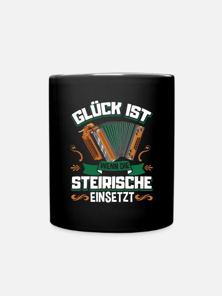 Steirische Harmonika Quetschn Ziachorgel - Tasse einfarbig - Schwarz