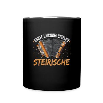 Steirische Harmonika Quetschn Ziachorgel - Tasse einfarbig - Schwarz - Vorne